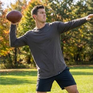 Classic Men's Long Sleeve Shirt in Charcoal Gray